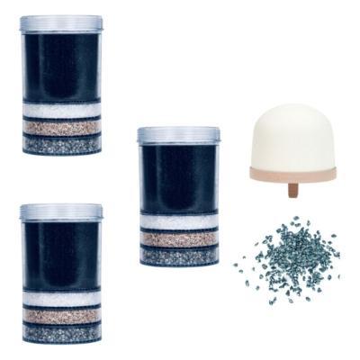 Pack filtration EVA - 18 mois - 3 cartouches - 1 céramiques Eco - 1 recharge minéraux 