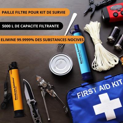 Paille filtrante, toute situation, 5000L d'eau pure, dbit 500ml par minute